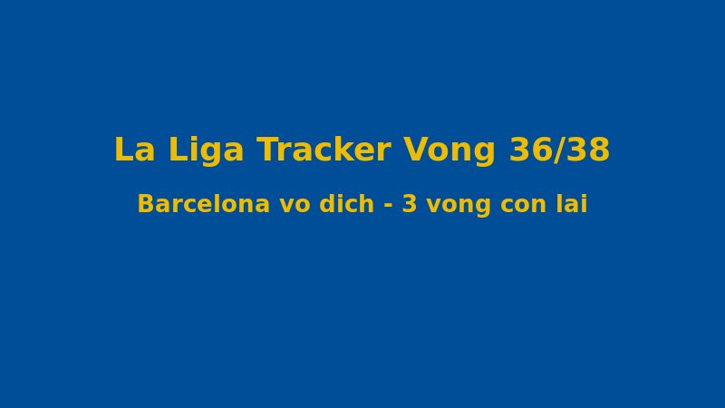 La Liga 2025/26 – Vòng 36/38: Tracker Bảng Xếp Hạng Sau Khi Barcelona Vô Địch
